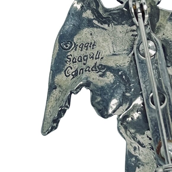 Seagall Canada Silver Tone Cherub Brooch 1994 (5844) - Picture 5 of 5